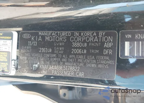 2014 Kia Forte Lx из США, поврежденный, VIN KNAFX4A69E5178822